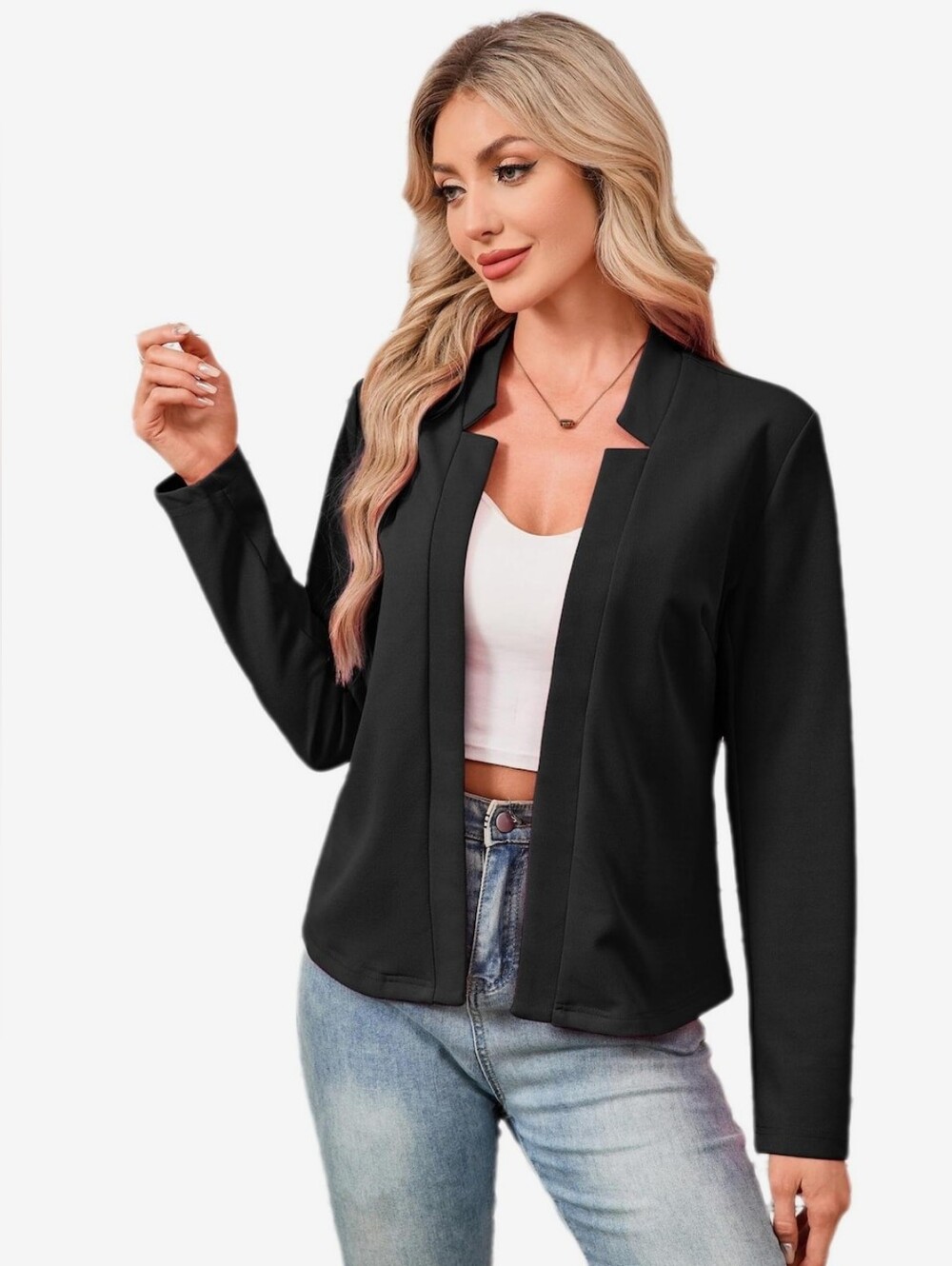 Open-Front Blazer Cardigan